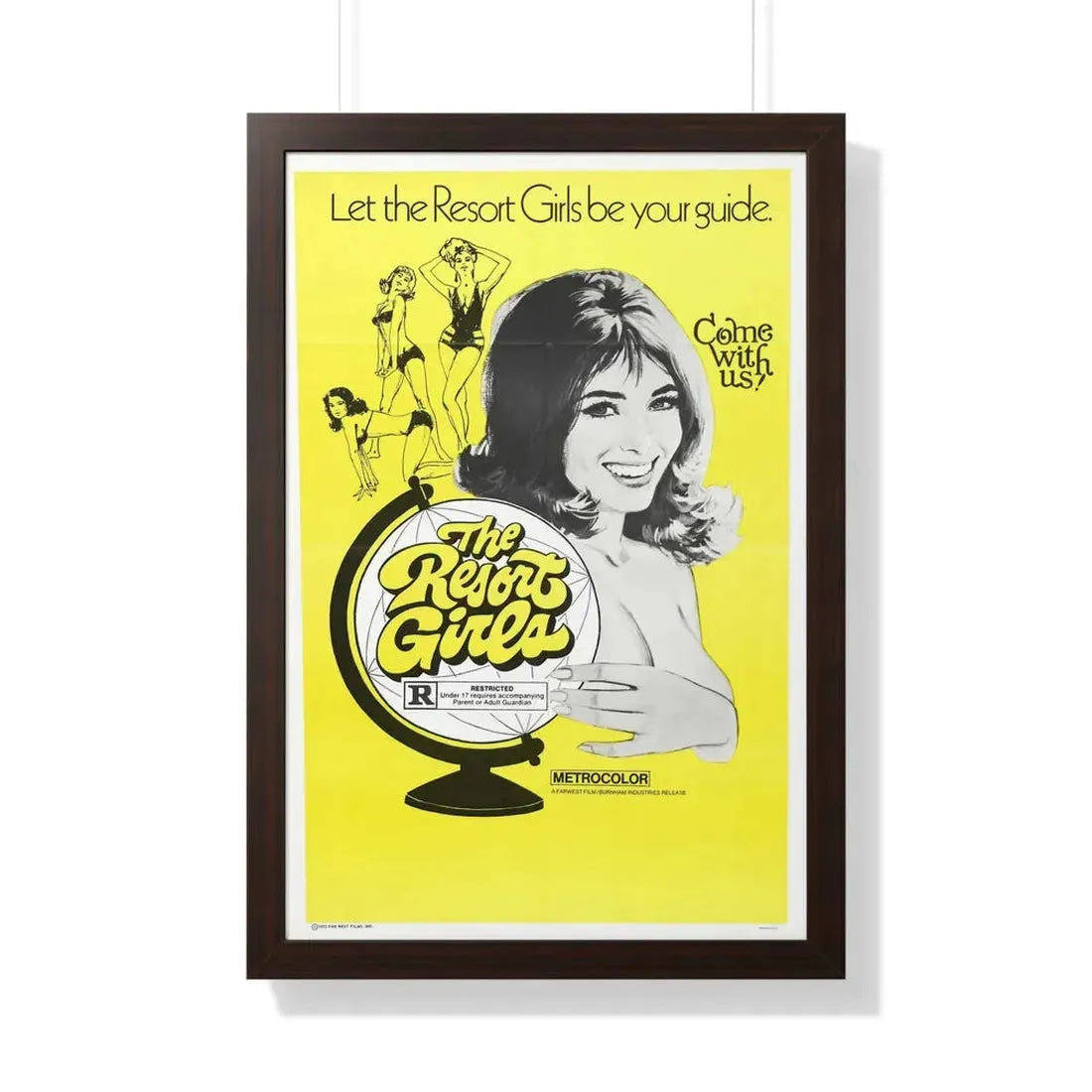 THE RESORT GIRLS 1971 - Framed Movie Poster 20" x 30" Walnut - The Sticker Space