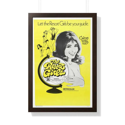THE RESORT GIRLS 1971 - Framed Movie Poster 20" x 30" Walnut - The Sticker Space