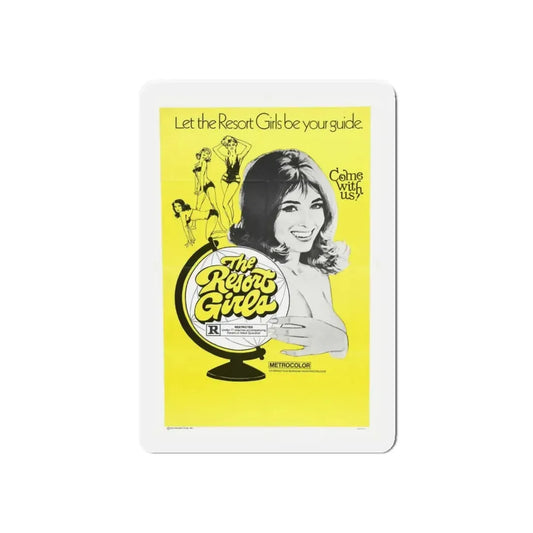 THE RESORT GIRLS 1971 Movie Poster - Refrigerator Magnet 6 Inch Die-Cut - The Sticker Space