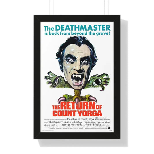 THE RETURN OF COUNT YORGA 1971 - Framed Movie Poster 16″ x 24″ Black - The Sticker Space