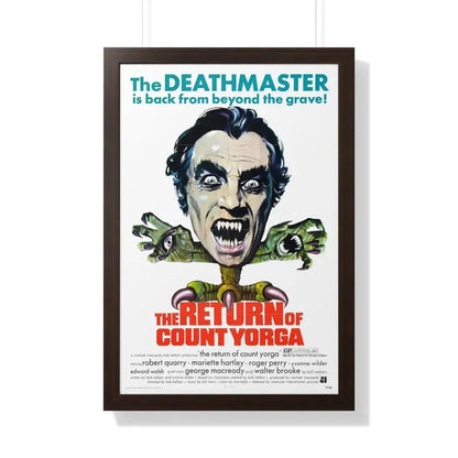 THE RETURN OF COUNT YORGA 1971 - Framed Movie Poster 20" x 30" Walnut - The Sticker Space