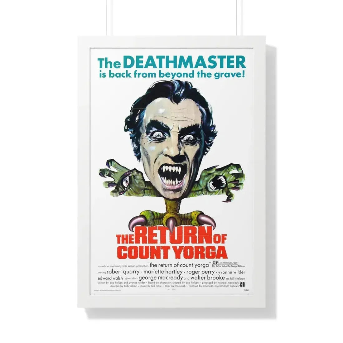 THE RETURN OF COUNT YORGA 1971 - Framed Movie Poster 20" x 30" White - The Sticker Space