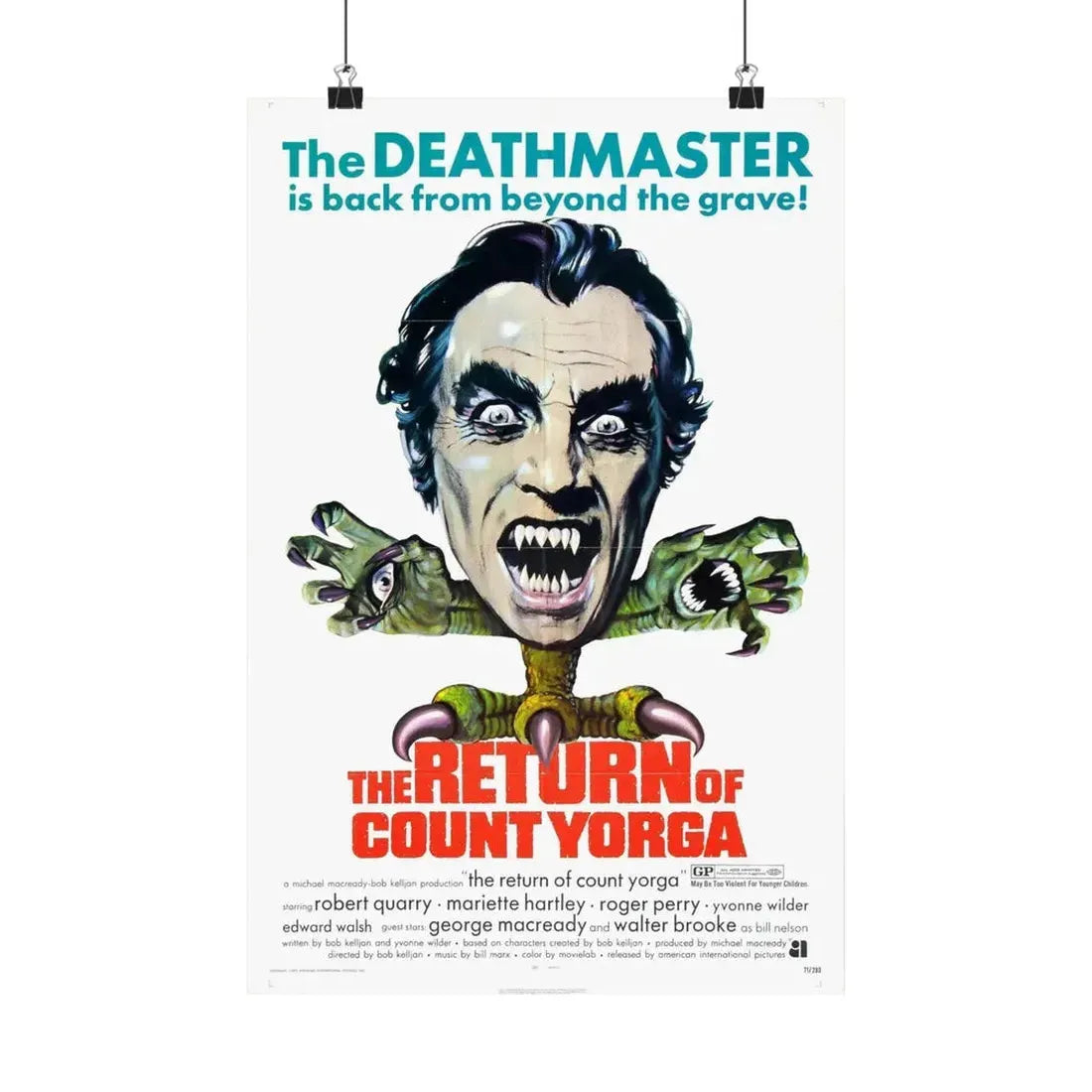 THE RETURN OF COUNT YORGA 1971 - Paper Movie Poster 12″ x 18″ Matte - The Sticker Space