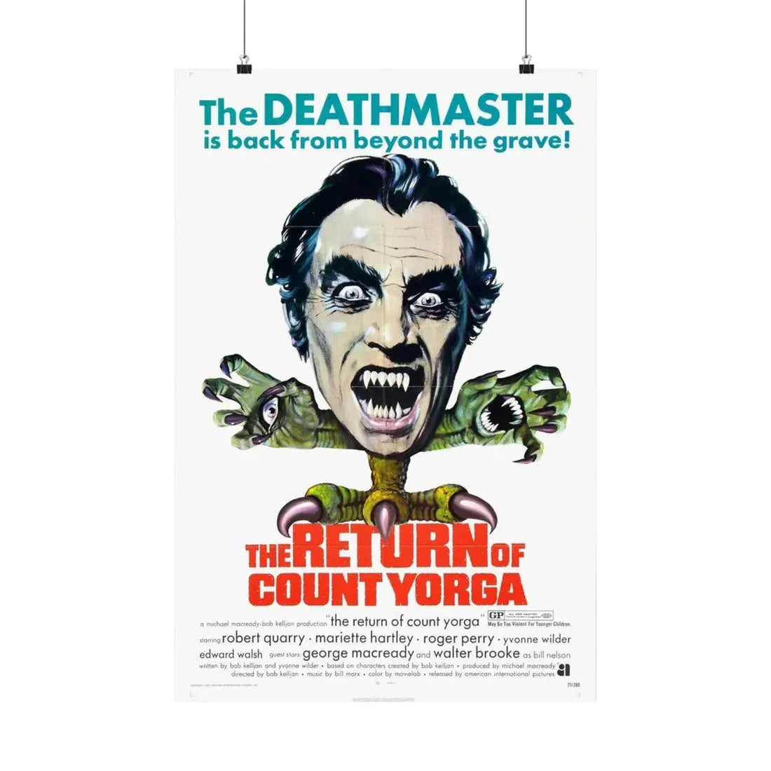 THE RETURN OF COUNT YORGA 1971 - Paper Movie Poster 20″ x 30″ Matte - The Sticker Space