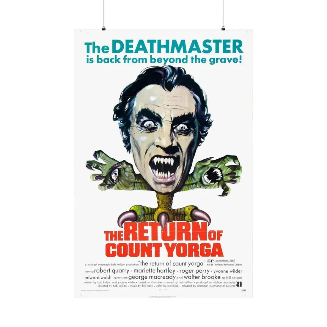 THE RETURN OF COUNT YORGA 1971 - Paper Movie Poster 36" x 54" Matte - The Sticker Space