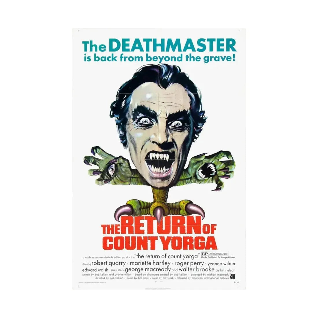 THE RETURN OF COUNT YORGA 1971 - Paper Movie Poster - The Sticker Space