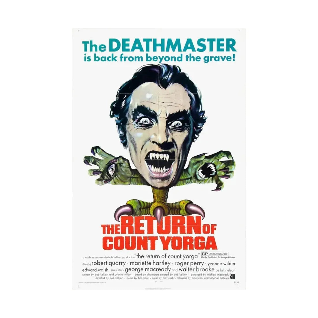 THE RETURN OF COUNT YORGA 1971 - Paper Movie Poster - The Sticker Space