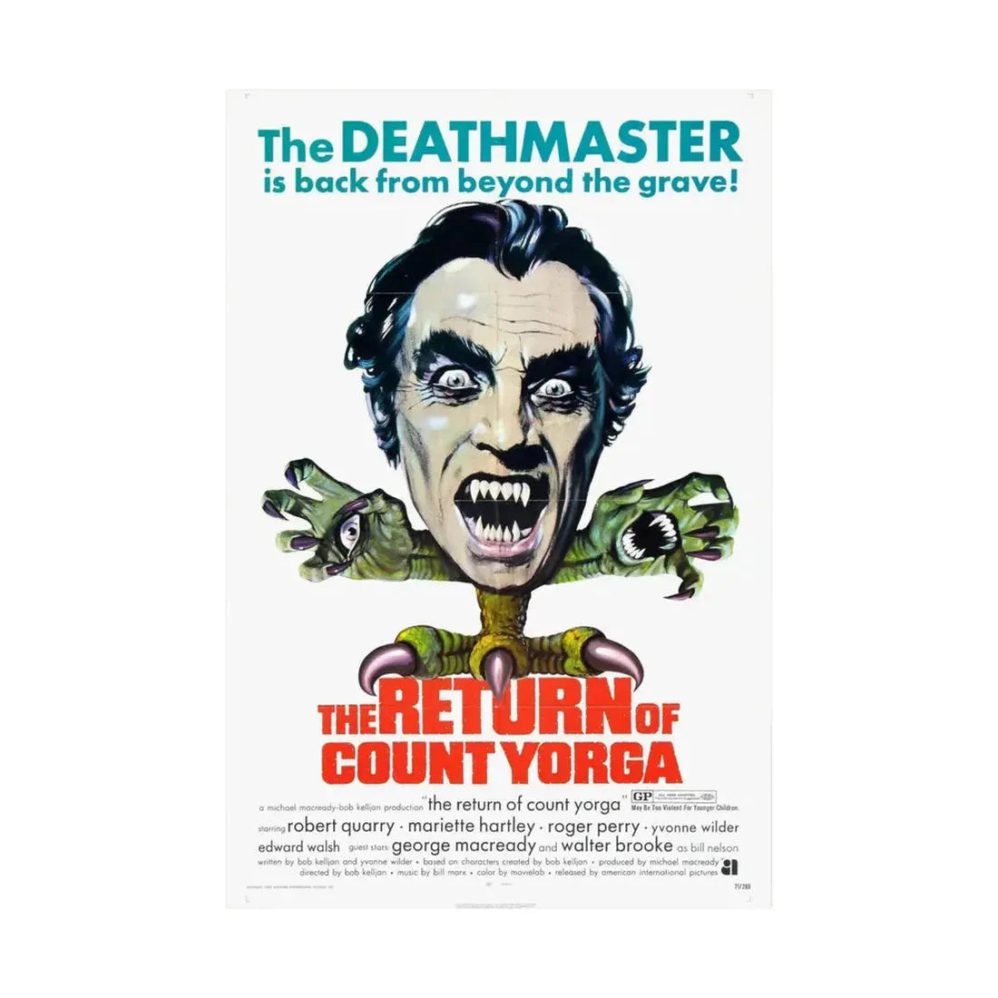 THE RETURN OF COUNT YORGA 1971 - Paper Movie Poster - The Sticker Space