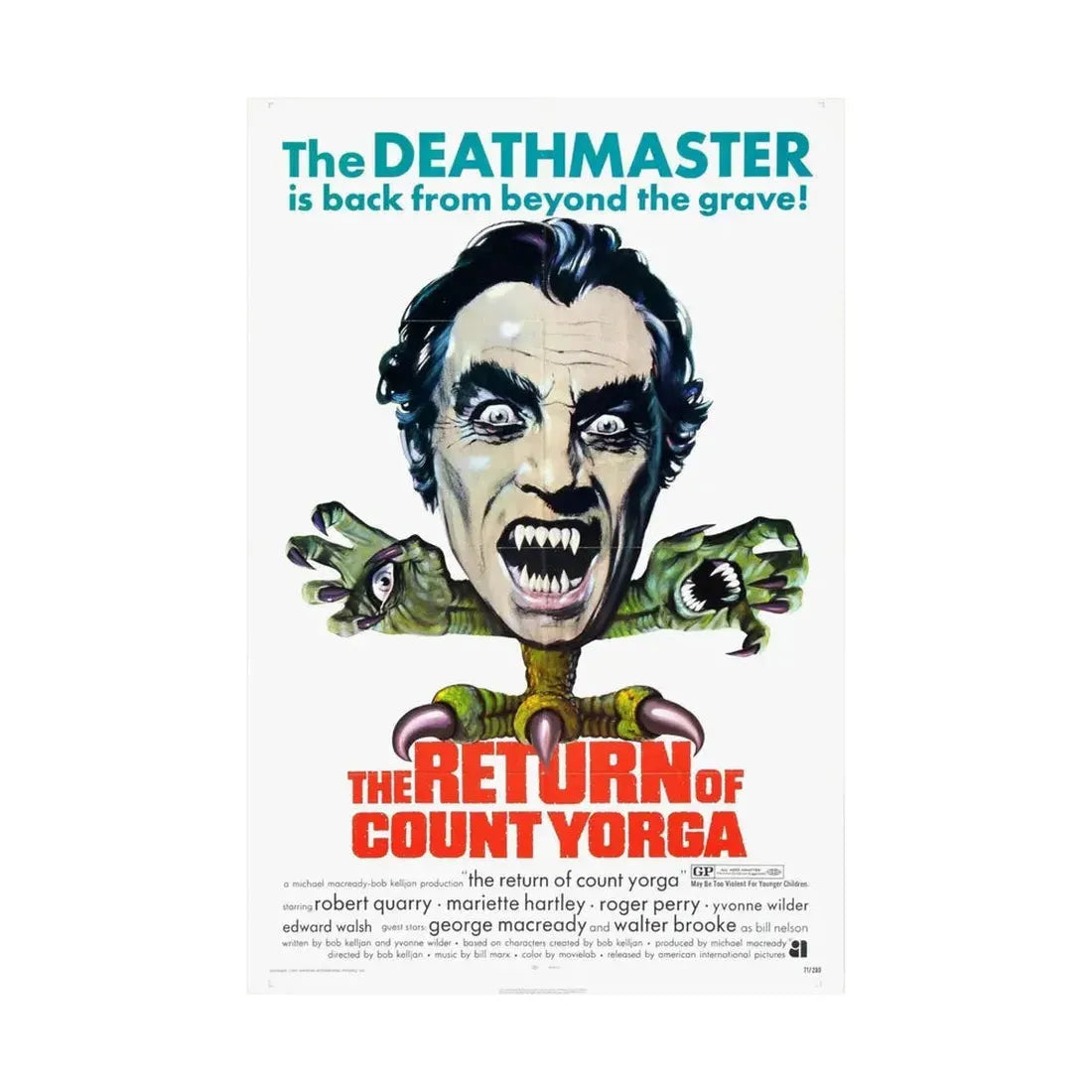 THE RETURN OF COUNT YORGA 1971 - Paper Movie Poster - The Sticker Space