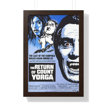 THE RETURN OF COUNT YORGA (2) 1971 - Framed Movie Poster 16″ x 24″ Walnut - The Sticker Space