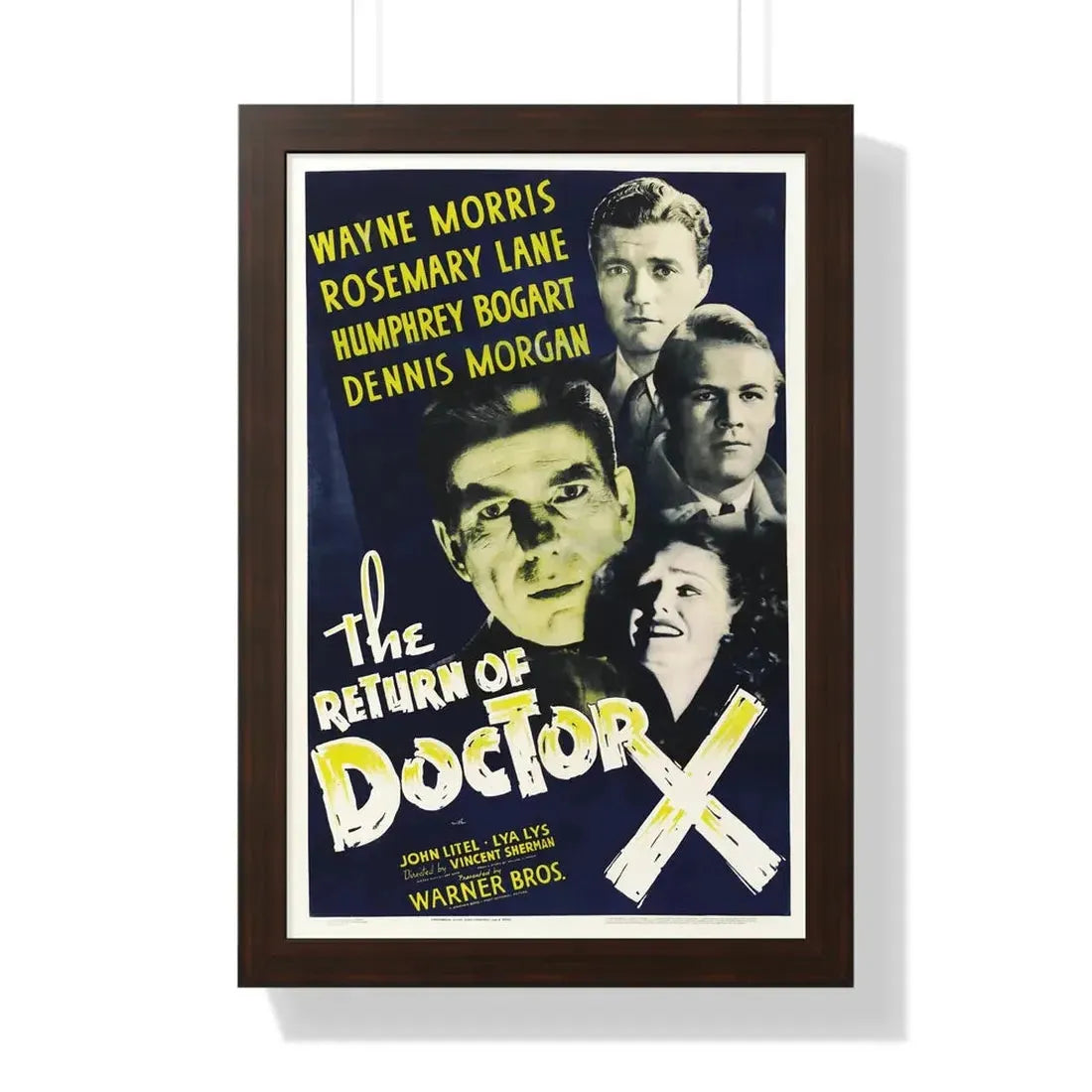 THE RETURN OF DOCTOR X 1939 - Framed Movie Poster 16″ x 24″ Walnut - The Sticker Space