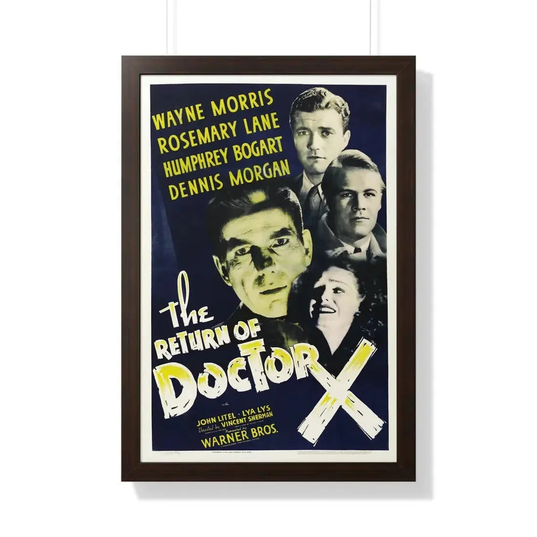 THE RETURN OF DOCTOR X 1939 - Framed Movie Poster 20" x 30" Walnut - The Sticker Space