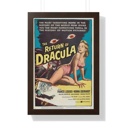 THE RETURN OF DRACULA 1958 - Framed Movie Poster 16″ x 24″ Walnut - The Sticker Space