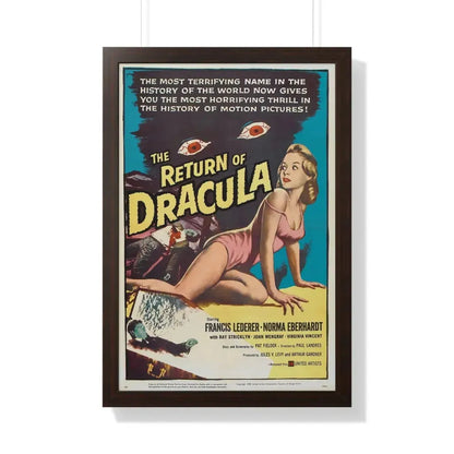 THE RETURN OF DRACULA 1958 - Framed Movie Poster 20" x 30" Walnut - The Sticker Space