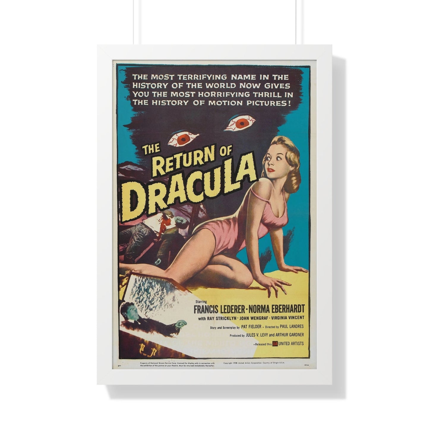 THE RETURN OF DRACULA 1958 - Framed Movie Poster-20" x 30"-The Sticker Space