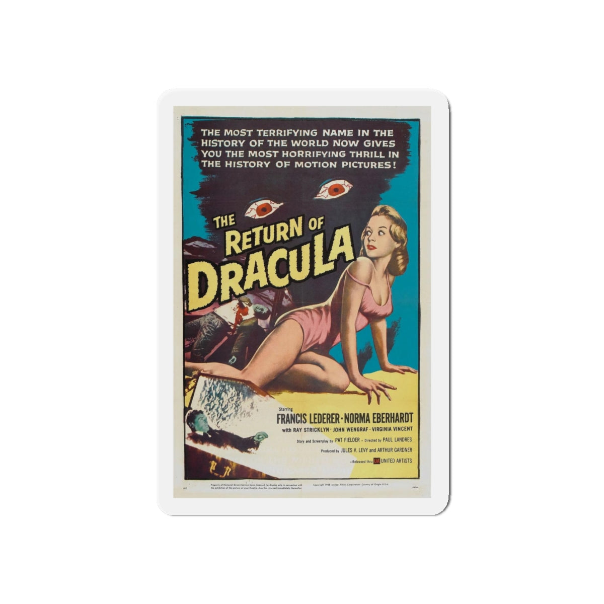 THE RETURN OF DRACULA 1958 Movie Poster - Refrigerator Magnet