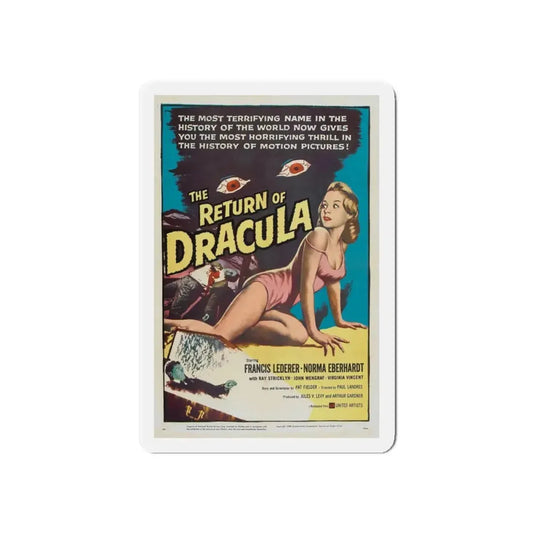 THE RETURN OF DRACULA 1958 Movie Poster - Refrigerator Magnet 6 Inch Die-Cut - The Sticker Space