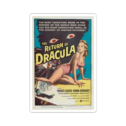 THE RETURN OF DRACULA 1958 Movie Poster - STICKER Vinyl Kiss-Cut Decal 2 Inch White - The Sticker Space