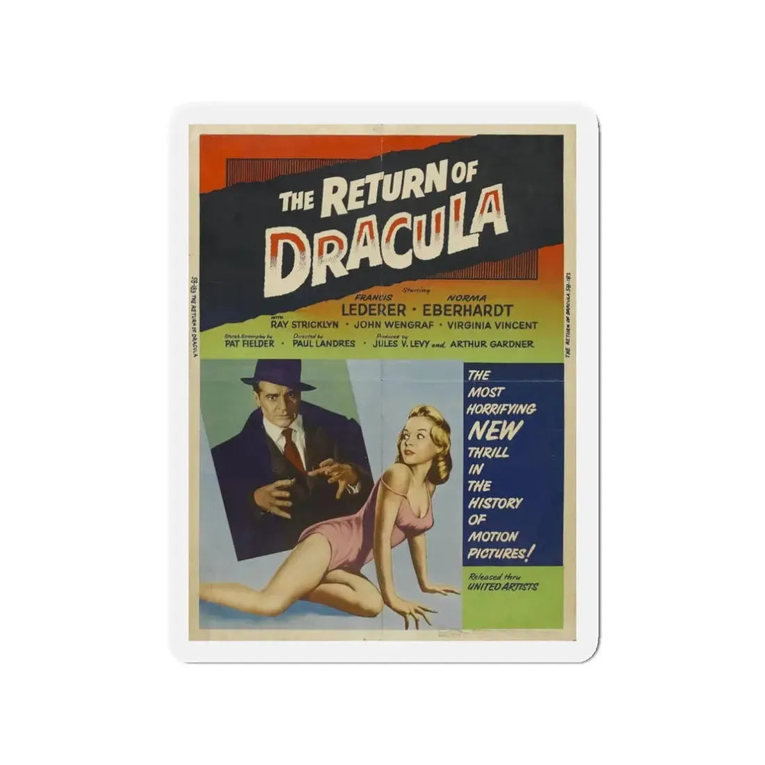 THE RETURN OF DRACULA (2) 1958 Movie Poster - Refrigerator Magnet 3 Inch Die-Cut - The Sticker Space