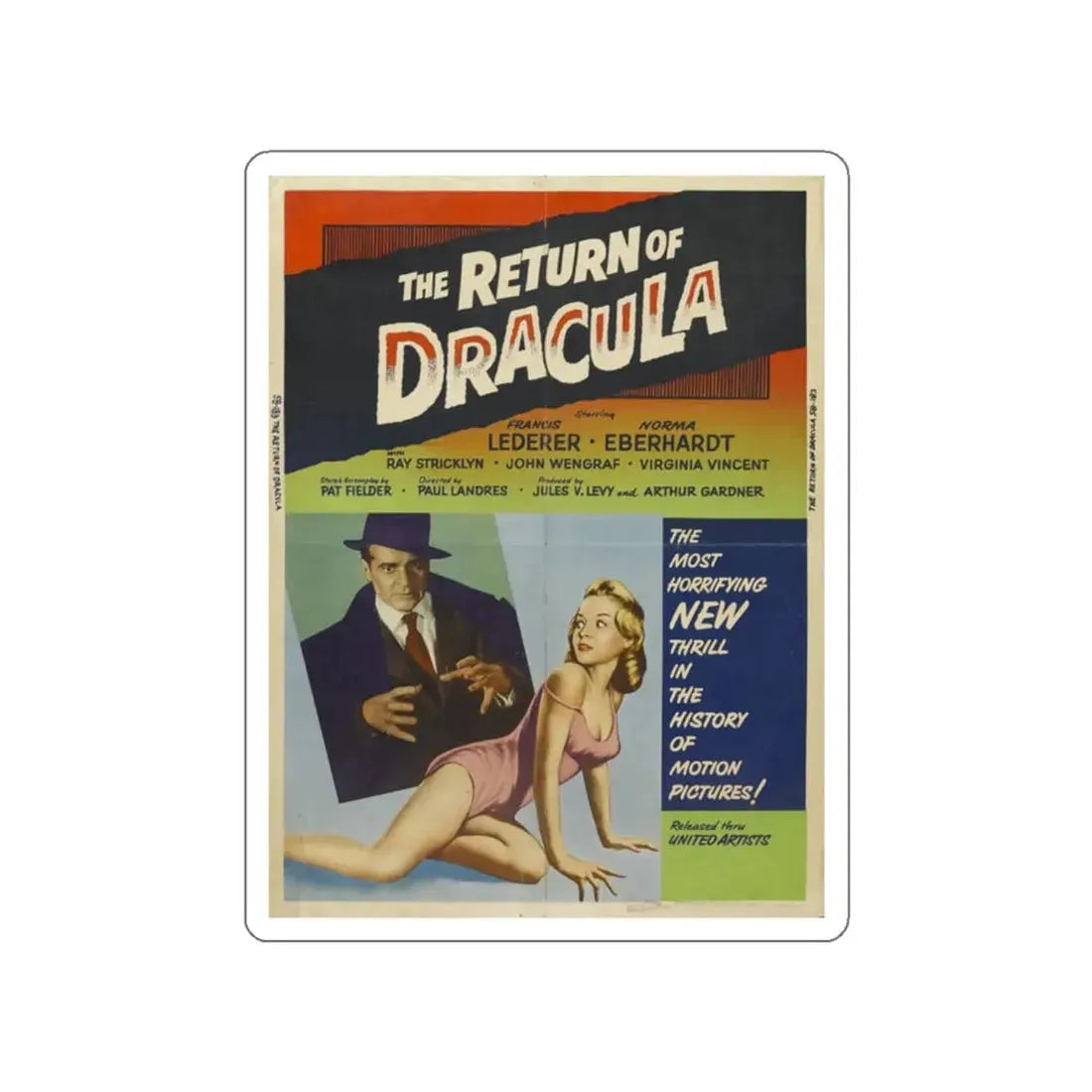 THE RETURN OF DRACULA (2) 1958 Movie Poster STICKER Vinyl Die-Cut Decal 2 Inch - The Sticker Space