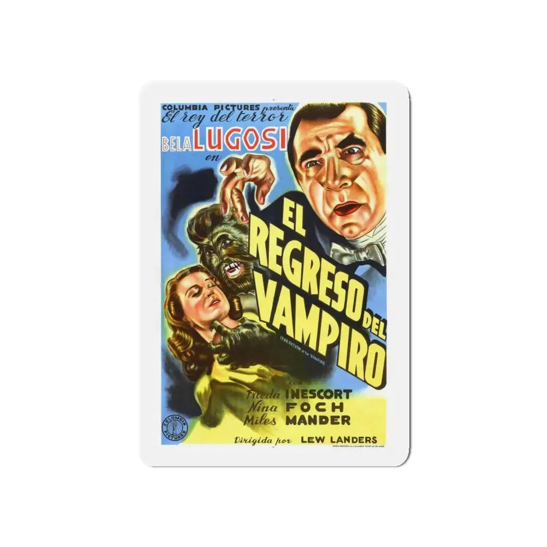 THE RETURN OF THE VAMPIRE 1943 Movie Poster - Refrigerator Magnet 5 Inch Die-Cut - The Sticker Space