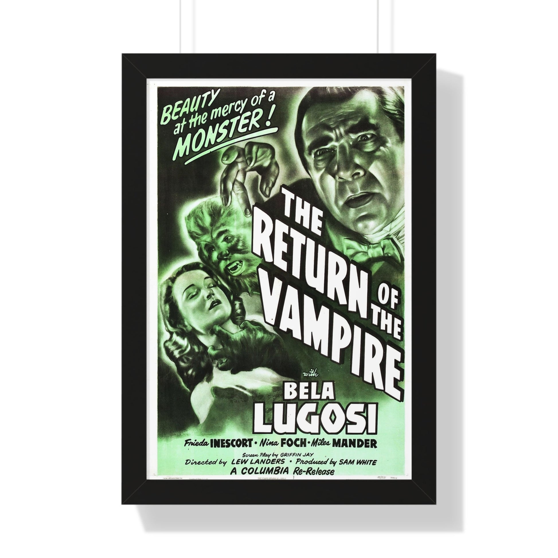 THE RETURN OF THE VAMPIRE (2) 1943 - Framed Movie Poster-16″ x 24″-The Sticker Space