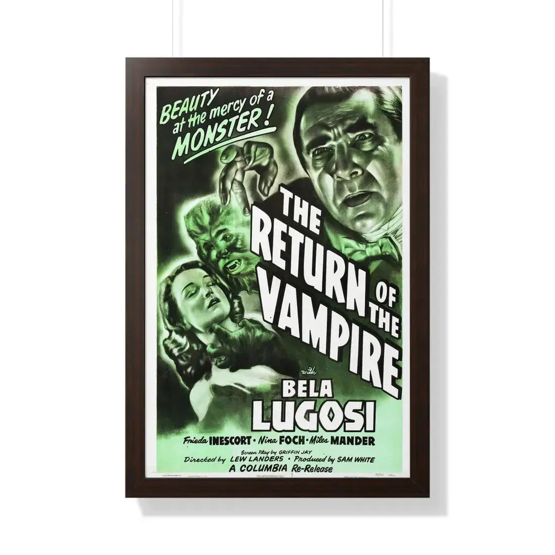 THE RETURN OF THE VAMPIRE (2) 1943 - Framed Movie Poster 20" x 30" Walnut - The Sticker Space