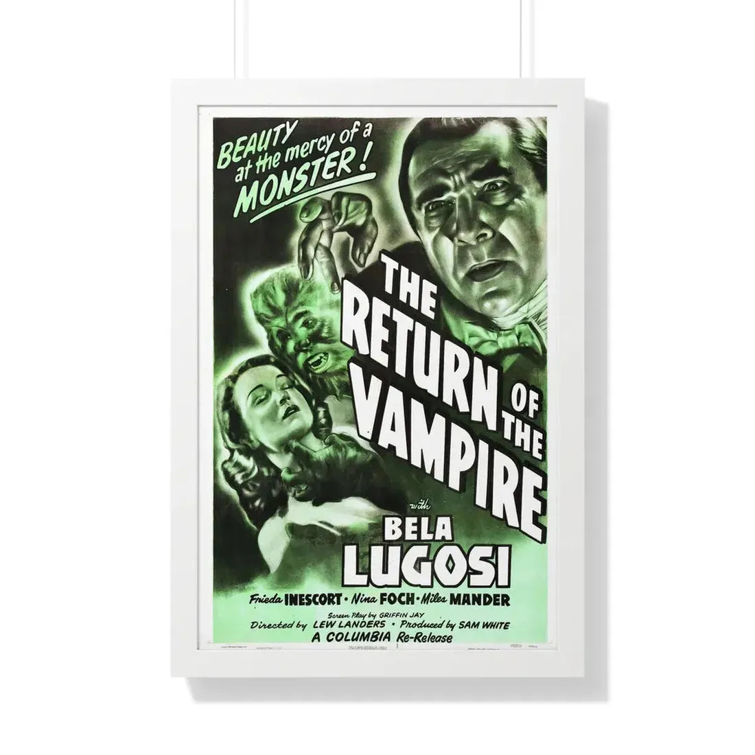 THE RETURN OF THE VAMPIRE (2) 1943 - Framed Movie Poster 20" x 30" White - The Sticker Space