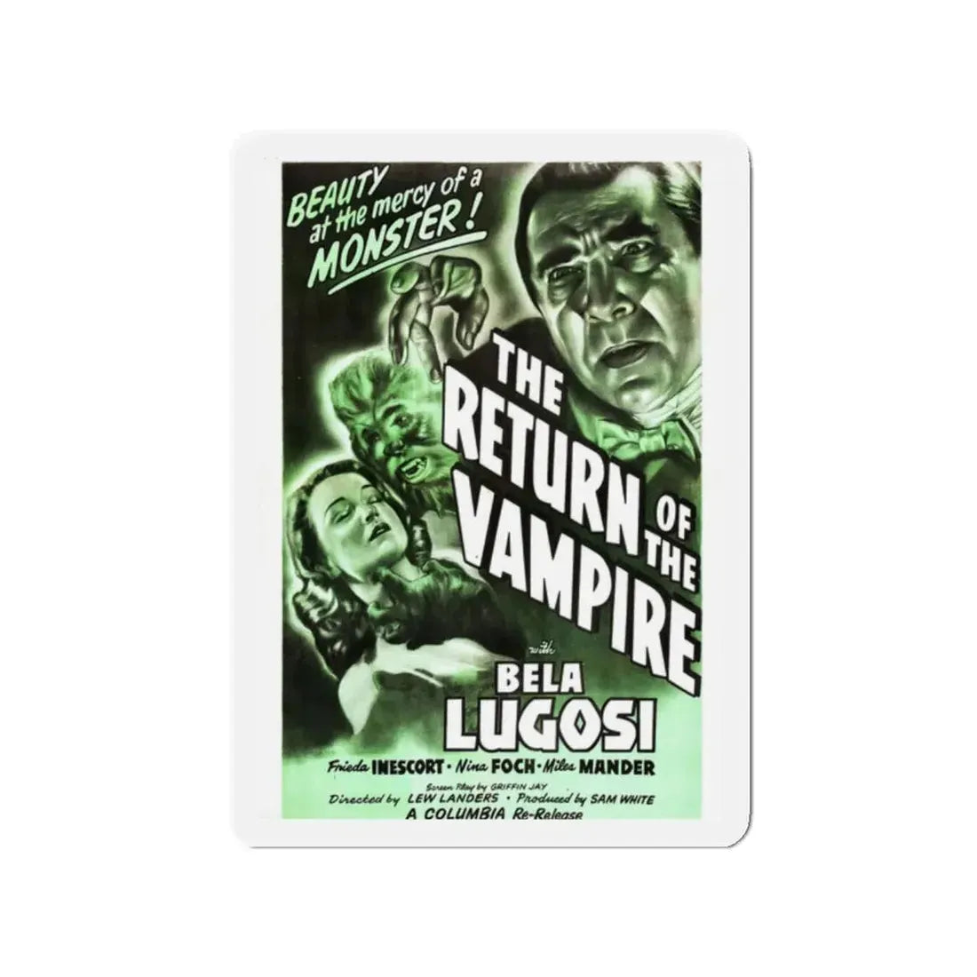 THE RETURN OF THE VAMPIRE (2) 1943 Movie Poster - Refrigerator Magnet 2 Inch Die-Cut - The Sticker Space