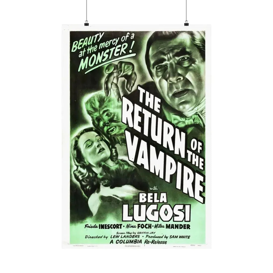 THE RETURN OF THE VAMPIRE (2) 1943 - Paper Movie Poster 24″ x 36″ Matte - The Sticker Space
