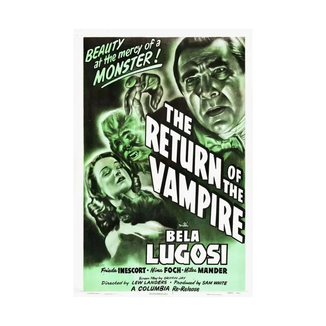THE RETURN OF THE VAMPIRE (2) 1943 - Paper Movie Poster - The Sticker Space