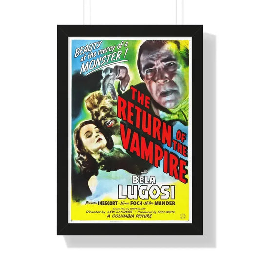 THE RETURN OF THE VAMPIRE (3) 1943 - Framed Movie Poster 16″ x 24″ Black - The Sticker Space