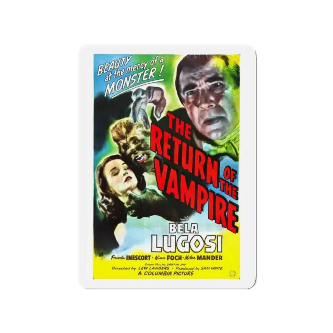 THE RETURN OF THE VAMPIRE (3) 1943 Movie Poster - Refrigerator Magnet 2 Inch Die-Cut - The Sticker Space