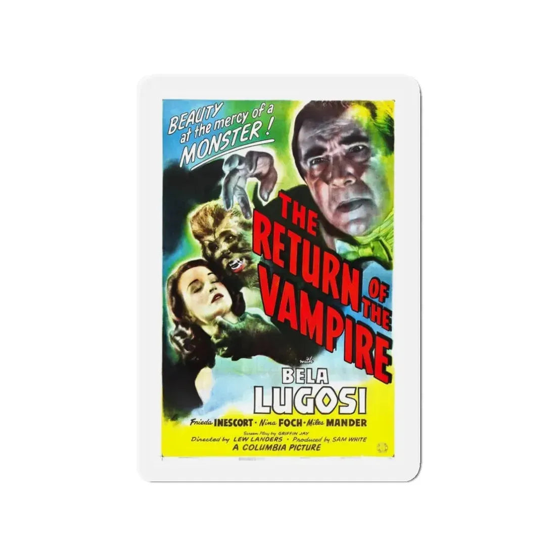 THE RETURN OF THE VAMPIRE (3) 1943 Movie Poster - Refrigerator Magnet 3 Inch Die-Cut - The Sticker Space