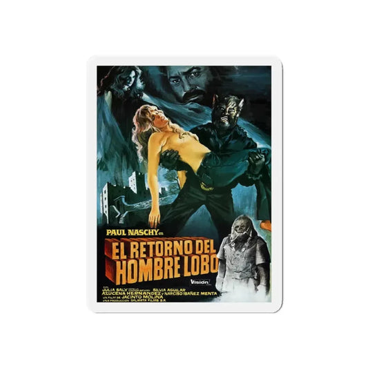 THE RETURN OF THE WOLF MAN 1957 Movie Poster - Refrigerator Magnet 6 Inch Die-Cut - The Sticker Space