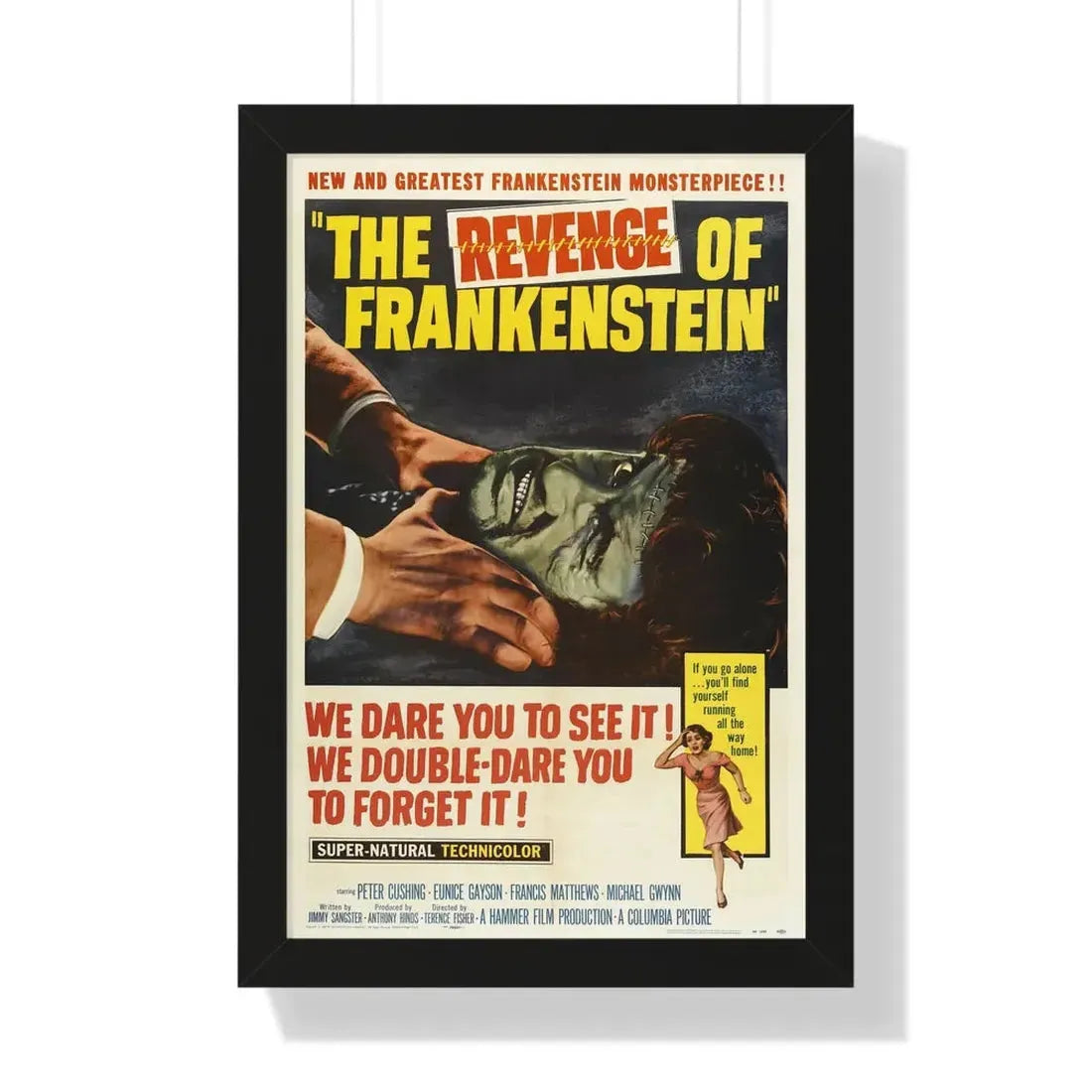 THE REVENGE OF FRANKENSTEIN 1958 - Framed Movie Poster 16″ x 24″ Black - The Sticker Space