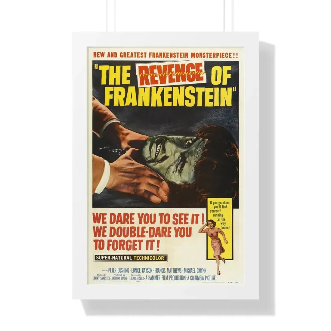 THE REVENGE OF FRANKENSTEIN 1958 - Framed Movie Poster 16″ x 24″ White - The Sticker Space