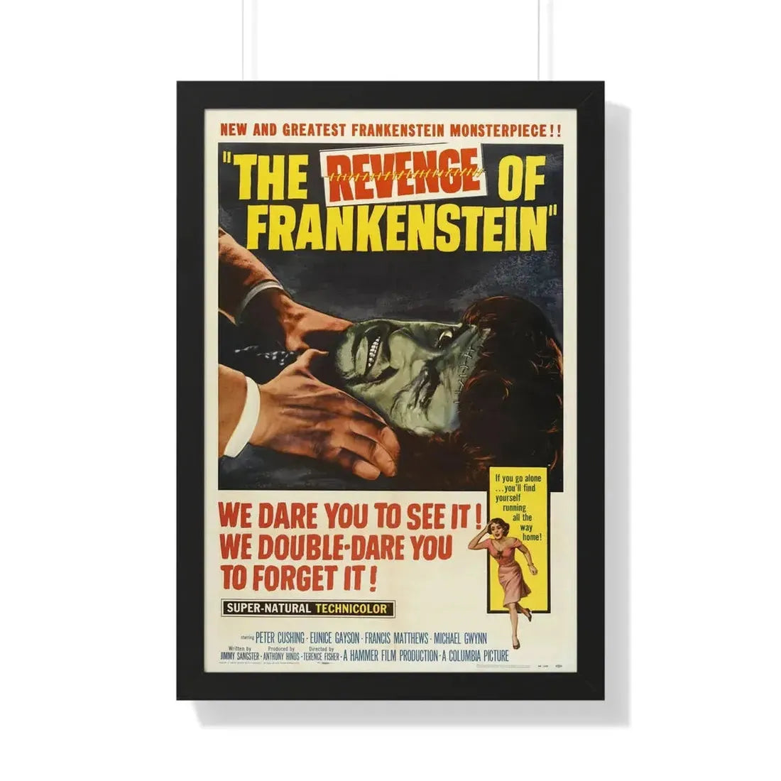 THE REVENGE OF FRANKENSTEIN 1958 - Framed Movie Poster 20" x 30" Black - The Sticker Space
