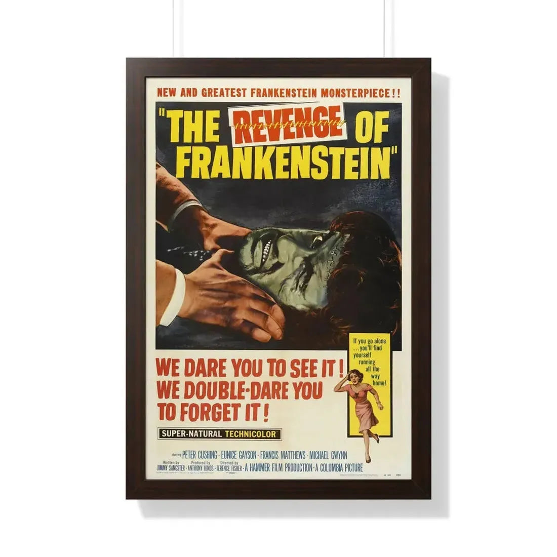 THE REVENGE OF FRANKENSTEIN 1958 - Framed Movie Poster 20" x 30" Walnut - The Sticker Space