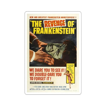 THE REVENGE OF FRANKENSTEIN 1958 Movie Poster - STICKER Vinyl Kiss-Cut Decal 6 Inch White - The Sticker Space