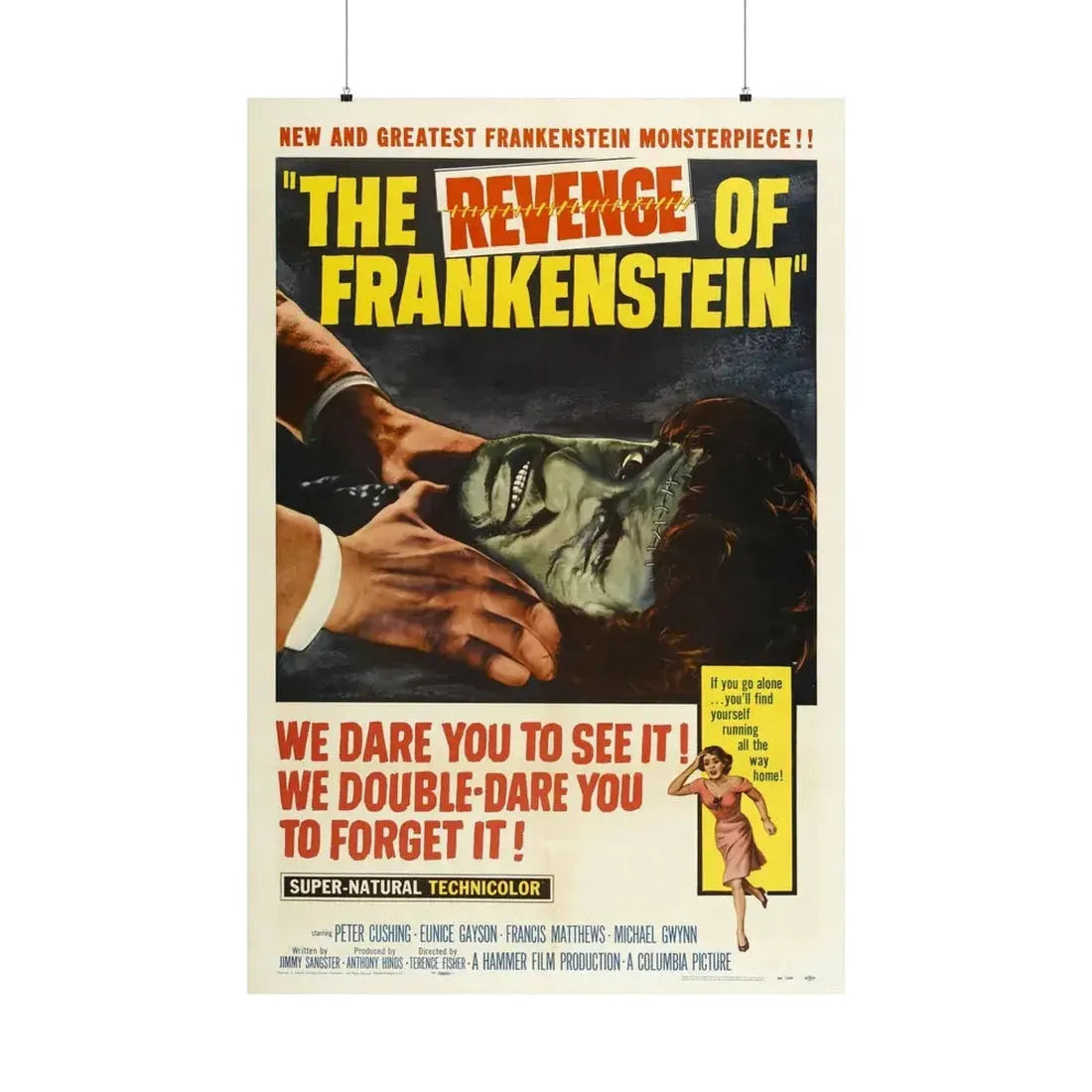 THE REVENGE OF FRANKENSTEIN 1958 - Paper Movie Poster 36" x 54" Matte - The Sticker Space