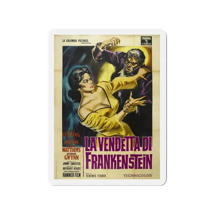 THE REVENGE OF FRANKENSTEIN (ITALIAN) 1958 Movie Poster - Refrigerator Magnet 3 Inch Die-Cut - The Sticker Space