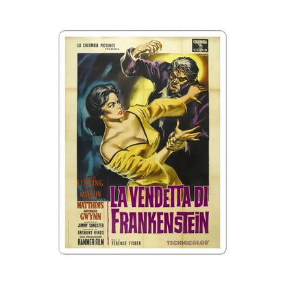 THE REVENGE OF FRANKENSTEIN (ITALIAN) 1958 Movie Poster - STICKER Vinyl Kiss-Cut Decal 6 Inch White - The Sticker Space