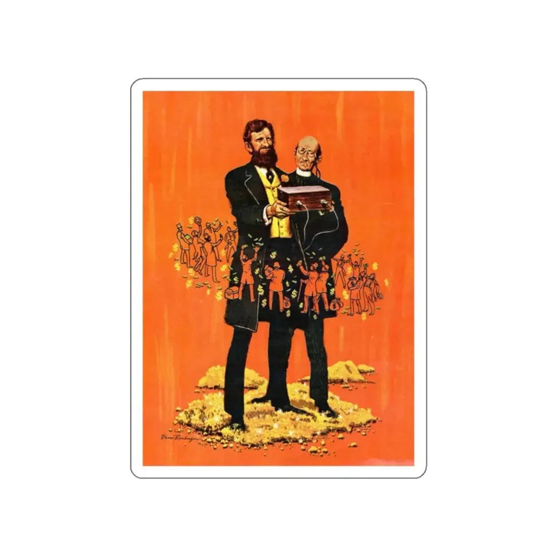 The Reverend Goose and His Golden Egg, True magazine, March 1962 (Magazine Illustration) STICKER Vinyl Die-Cut Decal White Die-Cut 2 Inch - The Sticker Space