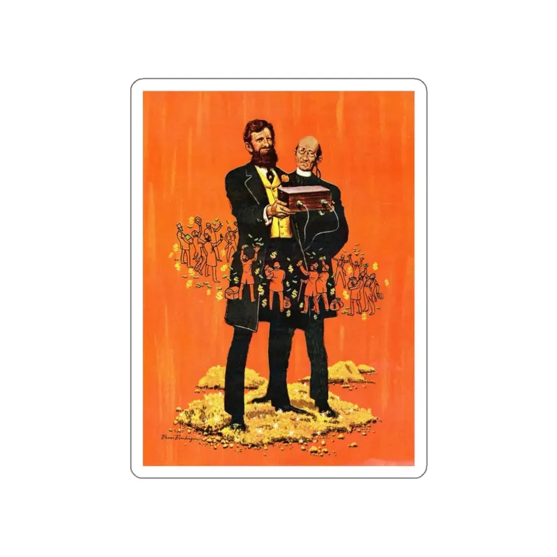 The Reverend Goose and His Golden Egg, True magazine, March 1962 (Magazine Illustration) STICKER Vinyl Die-Cut Decal White Die-Cut 3 Inch - The Sticker Space