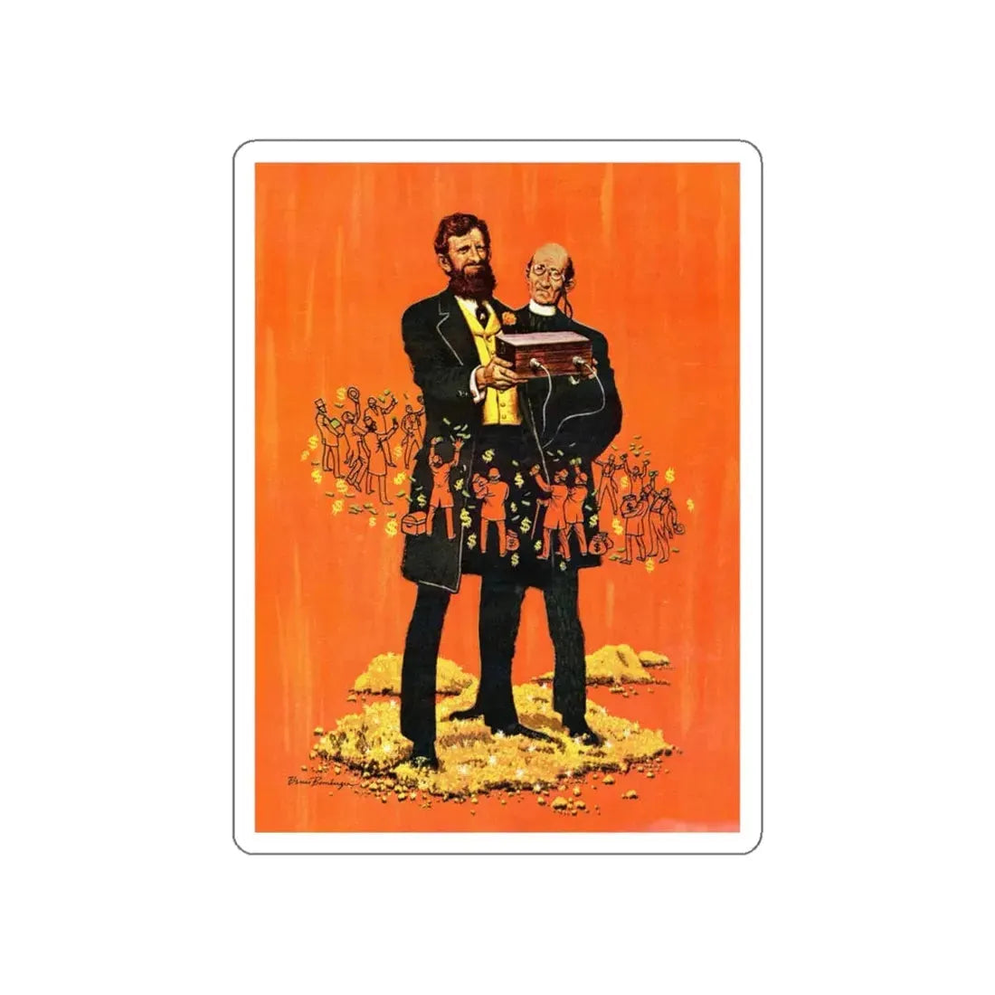 The Reverend Goose and His Golden Egg, True magazine, March 1962 (Magazine Illustration) STICKER Vinyl Die-Cut Decal White Die-Cut 6 Inch - The Sticker Space