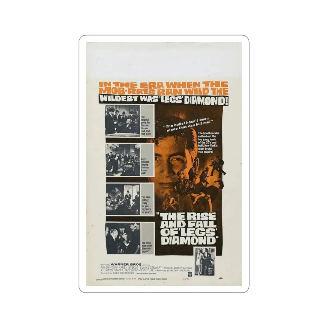 The Rise and Fall of Legs Diamond 1960 Movie Poster STICKER Vinyl Die-Cut Decal 5 Inch - The Sticker Space