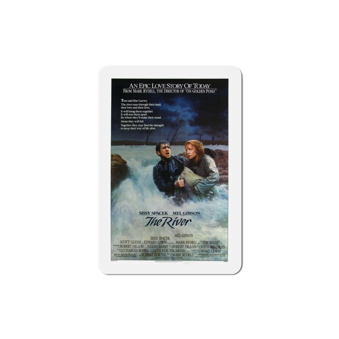 The River 1984 Movie Poster Die-Cut Magnet-3" x 3"-The Sticker Space