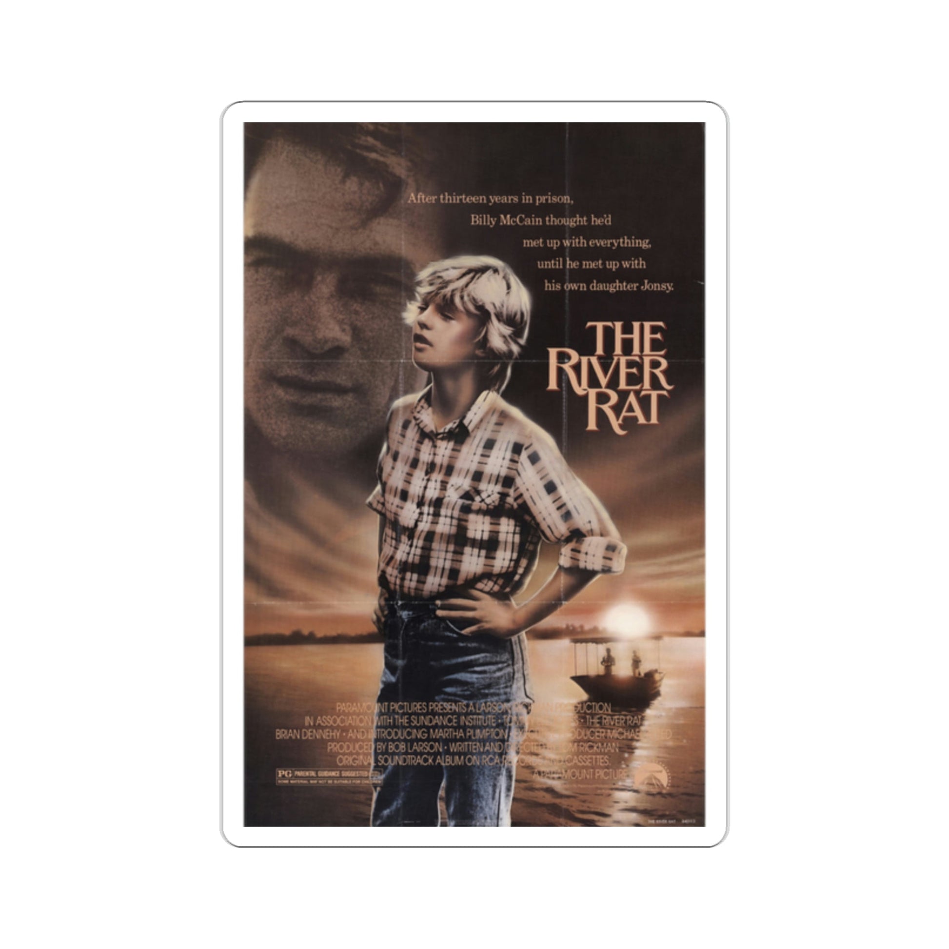 The River Rat 1984 Movie Poster STICKER Vinyl Die-Cut Decal-2 Inch-The Sticker Space