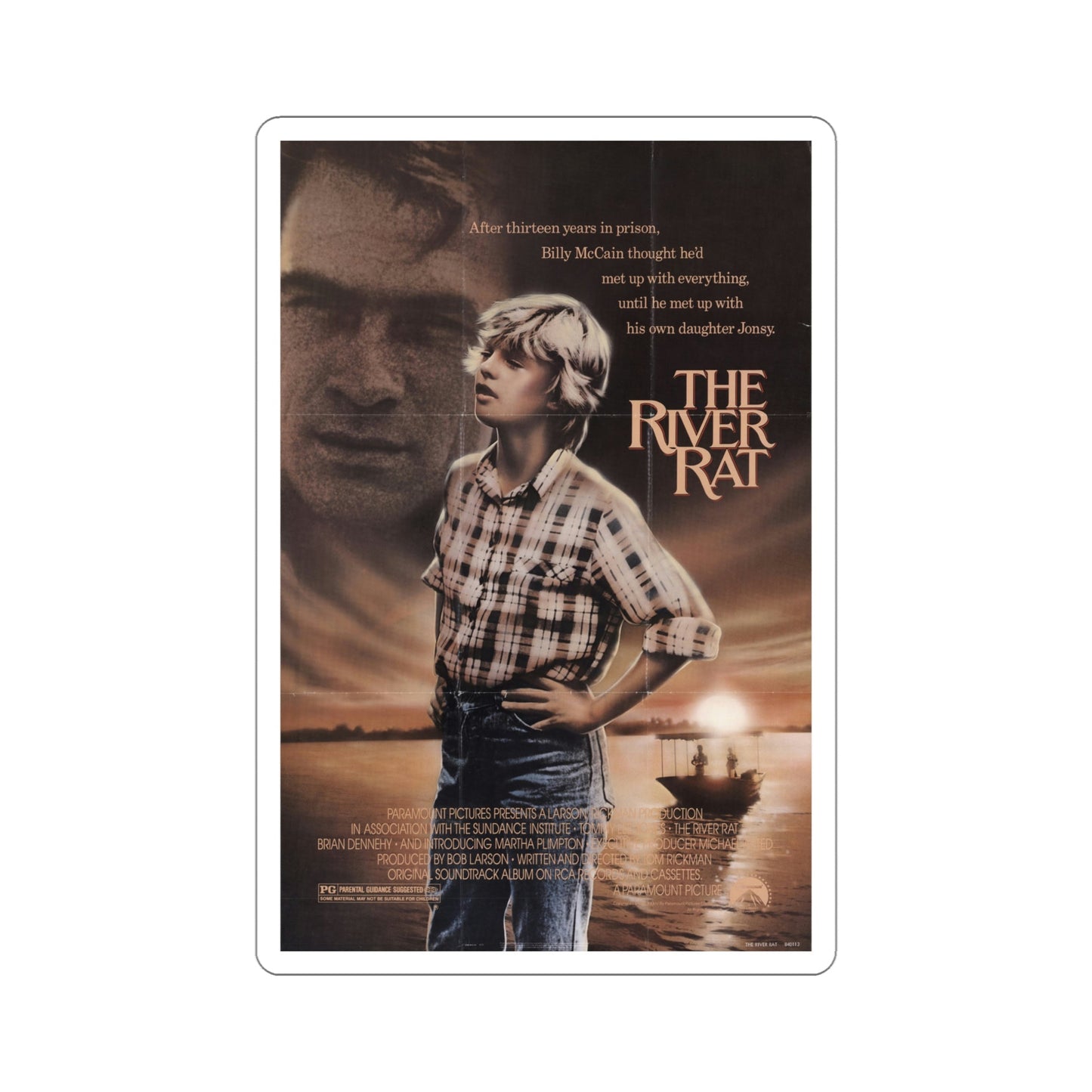 The River Rat 1984 Movie Poster STICKER Vinyl Die-Cut Decal-5 Inch-The Sticker Space